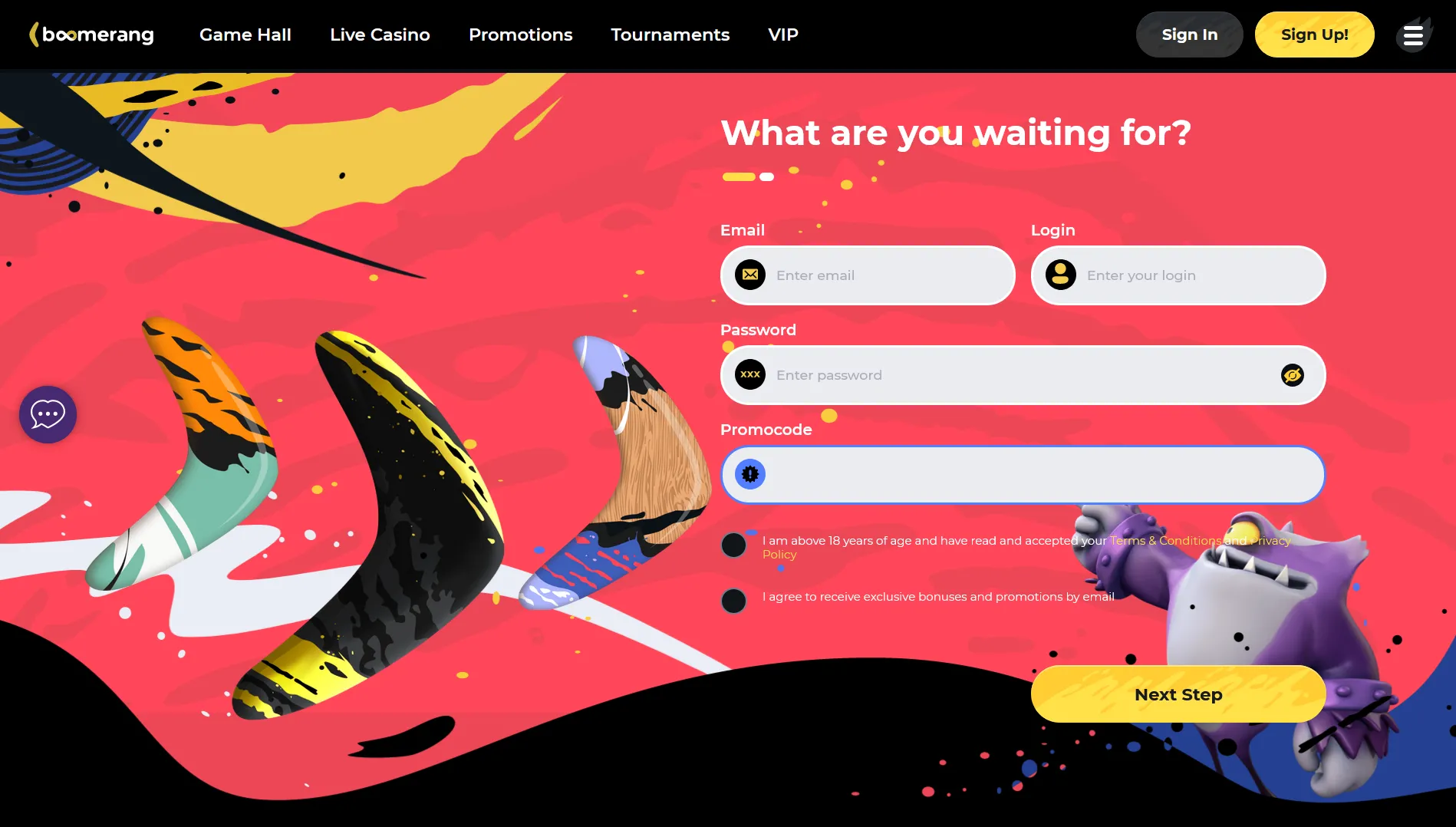 Boomerang casino registration