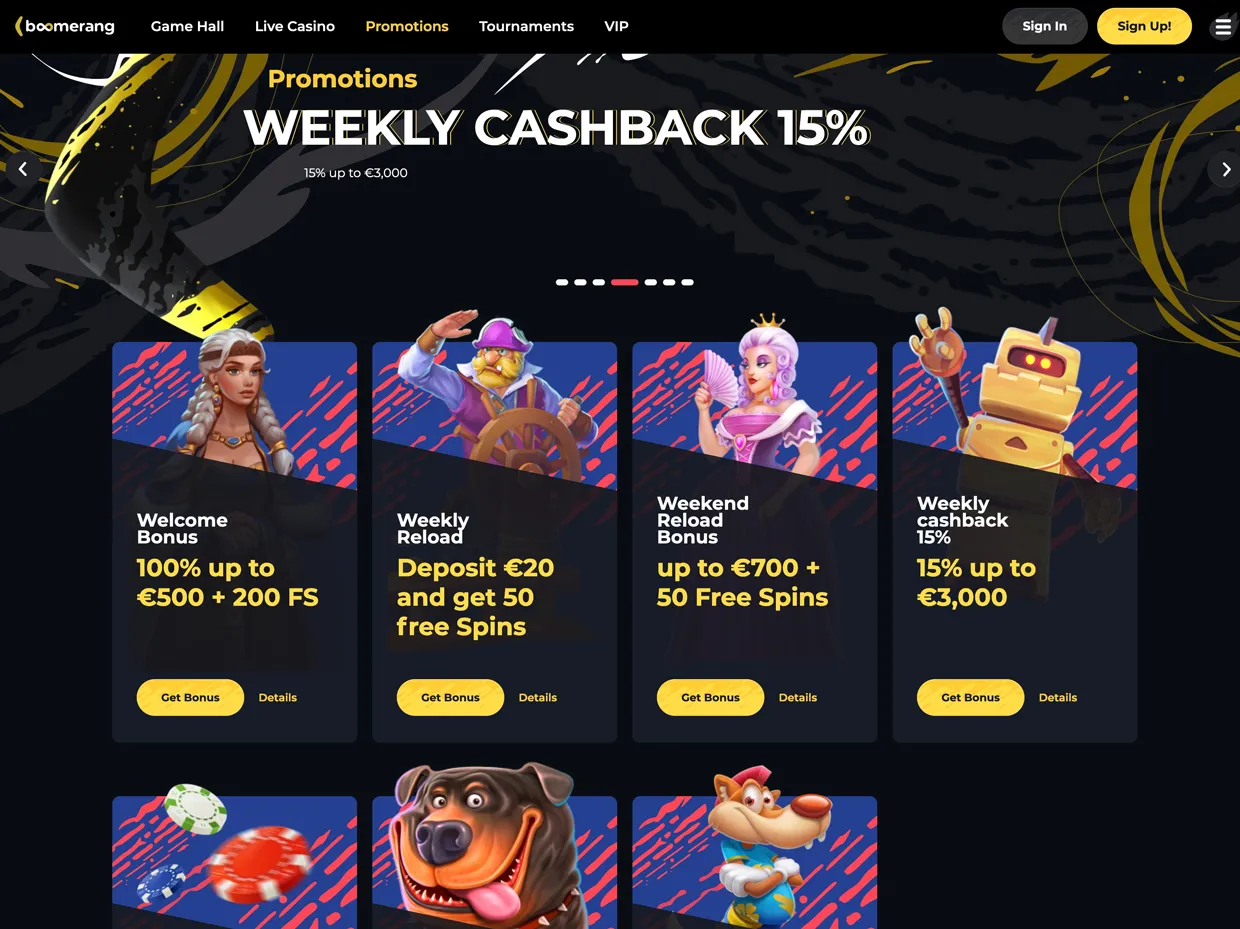 boomerang casino bonus