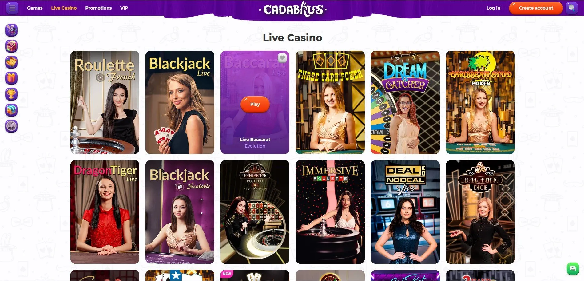 cadabrus live casino